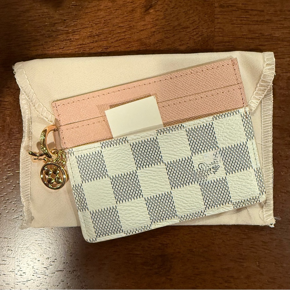 Checkered Card Holder with Charms